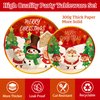 121pcs Christmas Party Plates and Napkins Table Decorations,Christmas Dinnerware Set Serves 24, Christmas Party Supplies for Kids and Adults