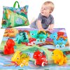 ALASOU 7 PCS Dinosaur Fantastic Creatures Toys with Playmat/Storage Bag|Baby Car Toys for 1 Year Old Boy Birthday Gift|1st Birthday Gifts for 6 12 18 Months|Stocking Stuffers for Toddler 1-3