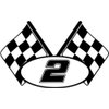 Checkered Flag Racing Number 2 Graphic Car Truck Window Decal Sticker - Die Cut Vinyl Decal for Windows, Cars, Trucks, Tool Boxes, laptops, MacBook - virtually Any Hard, Smooth Surface