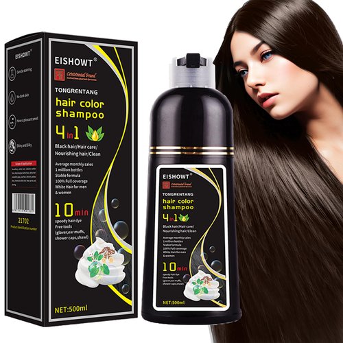 DENESTUP Black Hair Dye Shampoo, Hair Color Shampoo for Gray 4 in 1 Shampoo, Hair Color Gray Cove...