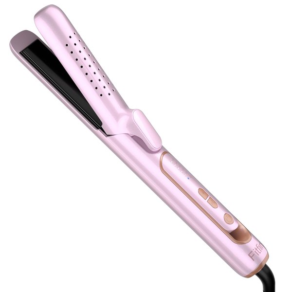 Airflow Styler Curling Iron, Hair Straightener and Curler 2 in 1 with 360° Cooling Air Vents, Negative Ions, 5 Adjustable Temps, Professional Curling Wand for Long Short Hair Comfort