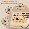 Hikoshi Montessori Busy Board for Toddlers 1-3 - Sensory LED Light Switch Busy Board Toy, Wooden Montessori Travel Toys for Toddler 1 2 3 4 Years Old Boys Girls