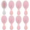 Bridesmaid Proposal Gifts 8 Pieces Mini Travel Brush bachelorette party accessories Cute hair Brush for Wedding Party Favors for Wedding Party Favors (White&Pink)