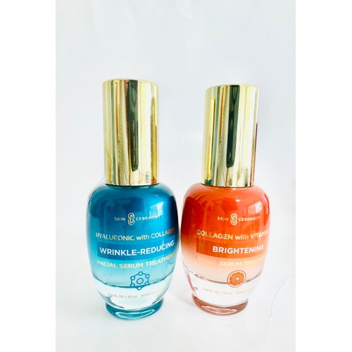 Bundle of SkinCeremony Beauty Collagen and Vitamin C + Hyaluronic Face Serum, 1.69 FlOz. each, total of 2 items, NO BOX