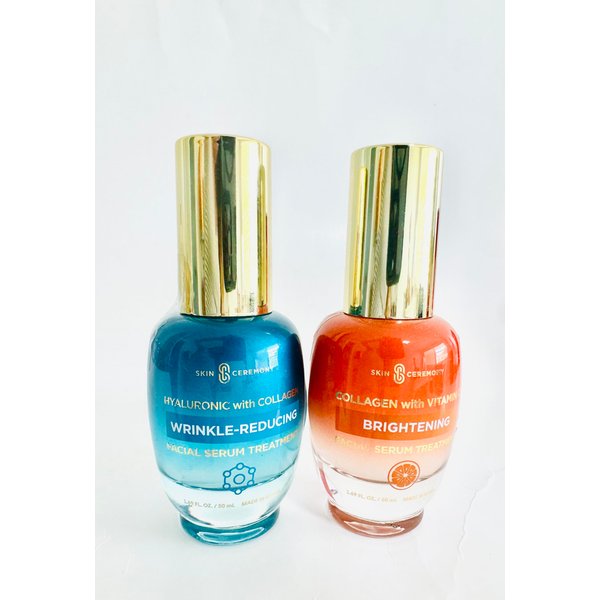 Bundle of SkinCeremony Beauty Collagen and Vitamin C + Hyaluronic Face Serum, 1.69 FlOz. each, total of 2 items, NO BOX