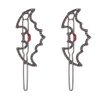 2 Pcs Bat Wing Shape Hair Clips Black Crystal Halloween Devil Barrette with Red Eyes Non-Slip Hair Accessories for Women Girls