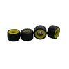 Leefai Pro Fingerboard Wheels Yellow Core Black Wheel -Finger Skateboard Wheels - Ultra Spin Bearings Wheels - 7.8mmx5.1mm -Inner layer Colorway (YELLOW)