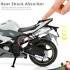 Risopen 1/12 Kawasak Ninja Motorcycle Model Toy Mini Alloy Metal Diecast Motorcycle Model White Motorcycle Model Toy Sport Motorcycle Racing Model Collection Gift for Men Kid Boy (ZX-6R)