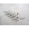 Generic Gold or silver leaf shaped crystal hair barrette clip bridal clip bridal (Primary color: Silver), 1 Count (Pack of 1)