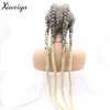 Xiweiya Ombre Blonde Lace Front Wigs Long 36 Inch French Braid Hair Black Women,100% Hand Crochet Box Braids Wig Cap with 4X Twist Braids with Baby Hair Afro Braids Wig