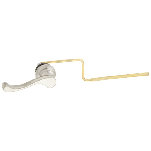 Plumb Pak PP836-74BNL Universal Fit Toilet Handle Tank Flush Lever, Decorative Latch Door Style for Front, Side, or Angle Mount, Brushed Nickel