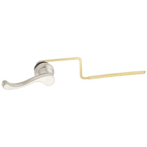 Plumb Pak PP836-74BNL Universal Fit Toilet Handle Tank Flush Lever, Decorative Latch Door Style for Front, Side, or Angle Mount, Brushed Nickel