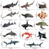 Sea Animal Figures Model Shark Whale Fish Turtle Crab Statues Home Decor Educational Laerning Desktop Decoration Toys Birthday Gifts(14 PCS)