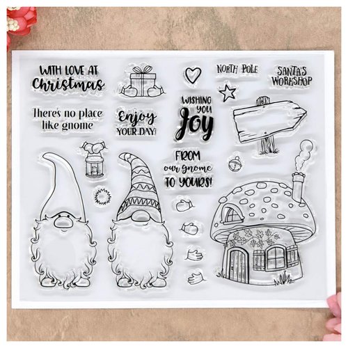 Kwan Crafts Merry Christmas Santa Clear Stamps for Card Making Decoration and DIY Scrapbooking