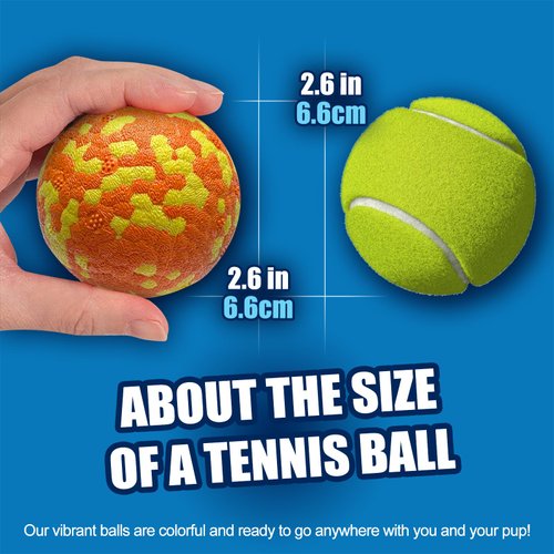 Mankoda Dog Balls, Indestructible Tennis Balls for Dogs, Durable Bouncy Dog Toy Balls for Aggressive Chewers, Interactive Dog Toys for Fetch Game, Lightweight Floating Dog Toys (4 Balls)