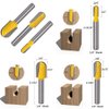 Yakamoz 6Pcs 1/4" Shank Carbide 90 Degree V-Groove and Round Nose Groove Router Bit Set 3D CNC Signmaking Lettering Engraving Cutter Woodworking Carving Cutting Tool