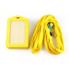 yueton 10pcs Vertical Style Leather Business ID Badge Card Holder, Name Card Business Card Holder Tag with Long Neck Strap Band Lanyard (Yellow)