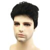 Wiginway Men Short Black Straight Wig Natural Looking Daily Casual Wear Synthetic Haircut Wig 6 Inch (4RA6 Black)