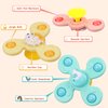 Suction Cup Toy for Baby,3 Pcs Spinning Toy Early Education Bathtub Toy Sea Animals Design Super Suction Intelligence Development High Chair Toys with Suction Cups Toddler Travel Toys Gift...