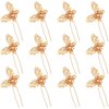 12 Pieces Butterfly Hair Pin Butterfly Hair Clips Crystal Pearl Hair Clips Bridal Wedding Hair Pins Bride Headwear Hair Accessories for Women Girls (Novel Gold Style)