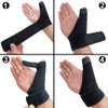 Reversible Thumb Splint - Thumb Spica Support Brace for BlackBerry Thumb, Trigger Finger, Pain Relief, Arthritis, Sprains, Strains, Carpal Tunnel & Trigger Thumb Immobilizer - Wrist Strap (Black)