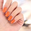 Stbisen Orange Press-On Nails, Squoval Medium Length Press-On Nails, Glossy Press-On Nails, Glue-On Nails, Full Cover Fake Nails, Perfect Fit False Nails, Stick-On Nails for Women, Orange Nails