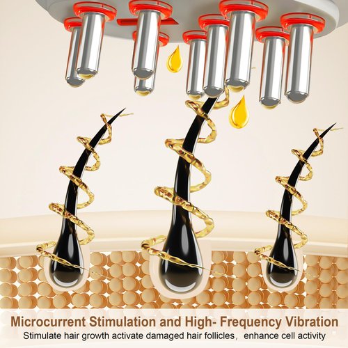 2 in 1 Electric Hair Oil Applicator,Scalp MassagerScalp Applicator Brush, Hair Oiling Applicator for Hair Growth Fluid Essential Oil Serum Treatment Medicine