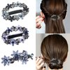 3pcs Hair Barrettes for Women Crystal Rhinestones Hair Clips French Flowers Barrettes Spring Hair Barrettes Clip Hair Styling Accessories