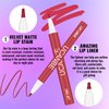 UCANBE 2pcs Matte Lip Tint Stain Set, 1 Lip Stain & 1 Lip Liner Pencil, Long Lasting Waterproof Lightweight Non-sticky Liquid Lipstick for Women & Girl (05 MAUVE)