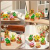 12 Flowers Succulents 3.6MM Mini Building Set - 1403PCS Botanical Collection for Office Home Décor Flower Plant Building Blocks Toy, Creative Building Project for Adults, Gifts for Women Kids 10+