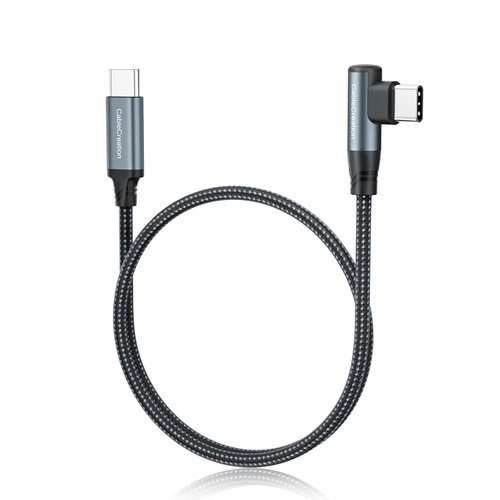 CableCreation USB C to USB C Cable 2Pack,1.6ft USB C Charger Cord with 90 Degree Angle 100W Nylon Braided Compatible with iPhone 15,Galaxy S23 Ultra S22,MacBook,iPad Pro 2020