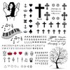 CARGEN Minimalist Realistic Temporary Tattoos - 2 Sheets 160+ PCS Alphabet Letter Literature Script Cross Crown Temporary Tattoos Fake Tattoos Great for Adults Women Men Kids on Fingers