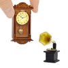 iLAND Miniature Dollhouse Accessories on 1:12 Scale, Grandfather Wall Clock and Record Player, elf Accessories
