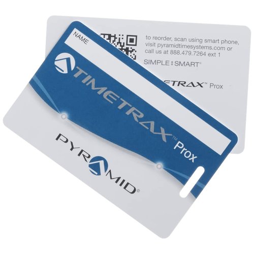 Pyramid Time Systems, 42454, Pyramid TimeTrax Proximity Badges, Genuine and Authentic Time Clock Badges for Pyramid PPDLAUBKN &TTPROXEK Time Clock Systems, 15 per Pack, Blue/Black/White