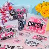 Amylove 65 Pcs Cheerleader Gifts Bulk Cheer Makeup Bag Portable Sports Cosmetic Zipper Pouches Cheer Scrunchies Cheerleading Hair Ties Cheer Sticker Water Bottles Laptop Car Decal for Women Teammates