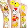 100 PCS Chicken Birthday Party Decorations Favors Supplies Yellow Chicken Farm Animals Decor Stickers Temporary Tattoos For Girls Boys Gift School Prizes Rewards