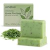 PALFICAB Green Tea Soap Bar with Coconut Oil, Shea Butter,Tea Leaves, Homemade Soap, Natural Soap Bar, Help Moisturizing Soften Dry Skin - Bath Soap For Face Body, Christmas gifts for men, 2 Bars
