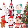 HyDren 6 Pcs Christmas Plush Set Christmas Tree Ornaments Set Mini Christmas Ornaments Snowman Elk Gingerbread Man Elf Santa Stuffed Animals for Christmas Party Gift Favors