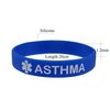 Lyndong 5 Pack Asthma Silicone Medical Alert Emergency Bracelet Wristbands (Asthma)