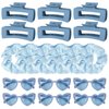 Whaline 18Pcs Dusty Blue Bridesmaid Proposal Gift Set Maid Matron of Honor Gift Hair Claw Clips Scrunchies Sunglasses for Wedding Bridal Shower Bachelorette Party Favors Supplies