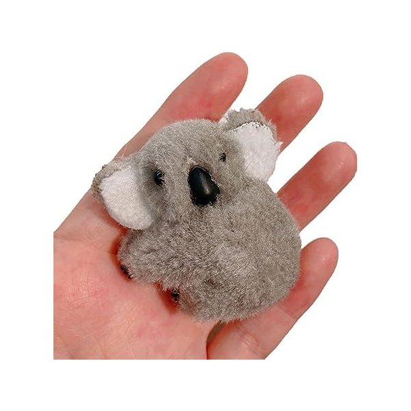 Grey Plush Koala Hair Clips,Cute Stuffed Hair Claw Bangs Clip Ponytail Decor Cartoon Hairpin Mini Hair Jaw Barrettes for Girls Women Headwear Hair Accessories