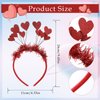 WLLHYF Christmas Sequins Heart Headband Glitter Heart Hair Band Heart Shape Decor Headband Red Heart Head Bopper Hair Accessoires for Holiday Wedding Birthday Party Gift
