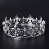 SNOWH Full King Crown Silver, Metal Tiaras and Crowns for Men, Birthday Crown Prom Party Hats Costume Hair Accessories
