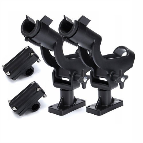 HiUmi Adjustable Rotatable Plastic Fishing Rod 3 Mount Rack Holder Bracket Boat Canoeing Rowing Mount Kit Kayak Side Rod Holder (RH50-2Pack)