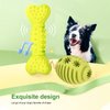Dog Toy, Dog Football Toy Rubber Dog Puzzle Toys Tough Dog Treat Ball Toy Squeaky Dog Chew Toys Dog Balls Toy Dog Treat Dispenser Toy Interactive Dog Enrichment Toys for Dogs, Green