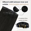 Full Shine Seamless Clip In Hair Extensions Human Hair Real Hair Extensions Clip in Human Hair 14 Inch Black To Medium Brown And Caramel Brown Pu Skin Weft Invisible Clip in Hair Extensions 120g 8pcs
