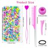 1008 Pcs Hair Beads Set with Hair Styling Tool, 500Pcs Pony Beads, 500Pcs Small Elastic Rubber Bands, 1Pcs Rattail Comb, 2Pcs Duckbill Clips, 5Pcs Quick Beaders for Kids and Girls Hair Braids