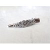 Generic Small silver tone metal filigree alligator hair claw clip clamp fine hair