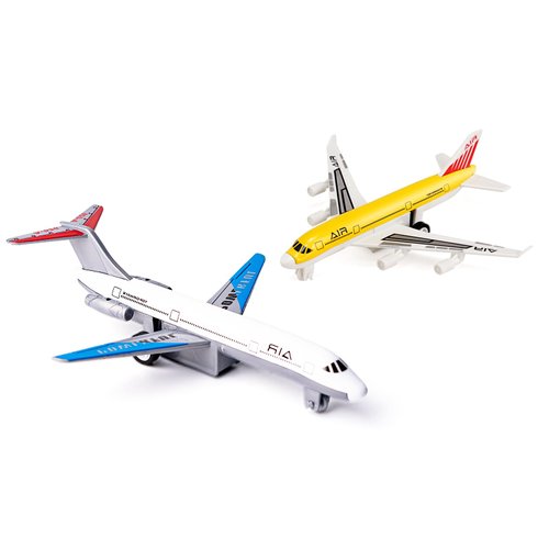 Bigefeixu 2 Pack Airplane Toys, Metal Plane Pull Back Airplane Toys for 3 4 5 6 Years Old Boys Girls, Die Cast Aircraft Plane Models, Kids' Play Vehicles Aeroplane Airplanes for Kids Birthday Gifts