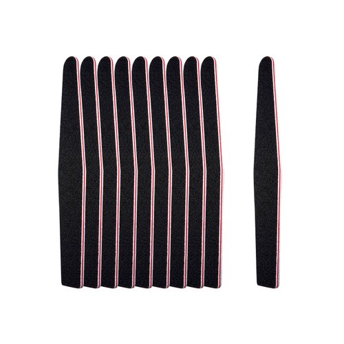 LNAUJS 10 Pack 100/180 Grit Nail Files, Black Professional Reusable Emery Boards Manicure Tool for Acrylic Nails, Nail Buffering Files, Rhombus
